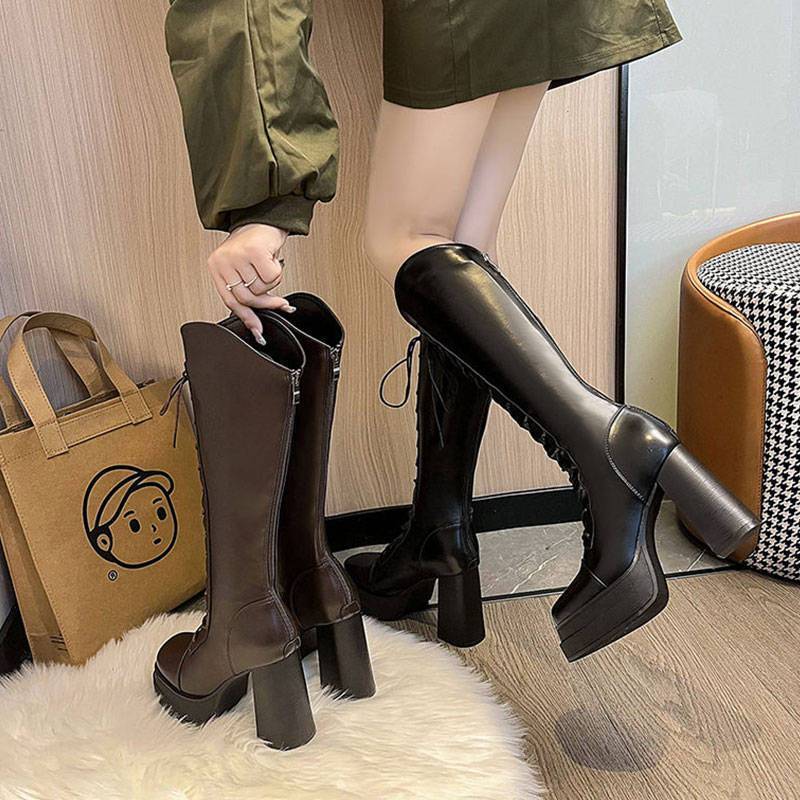 GARANSI PINKEY P390 SEPATU BOOTS PANJANG WANITA BOOTS WINTER OVERKNEE PU LEATHER
