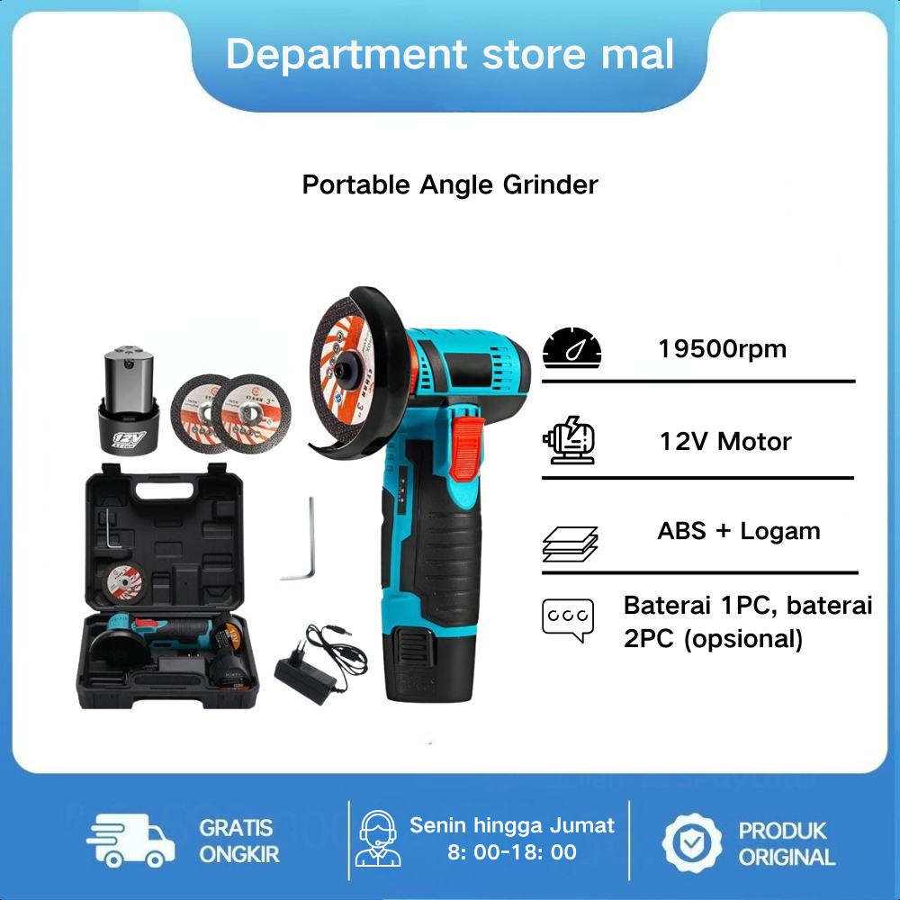 Gerinda Sudut/Gerinda Tangan Baterai/19500Rpm 12v Mini Gerinda Sudut Tanpa Kabel Alat Penggiling Pol