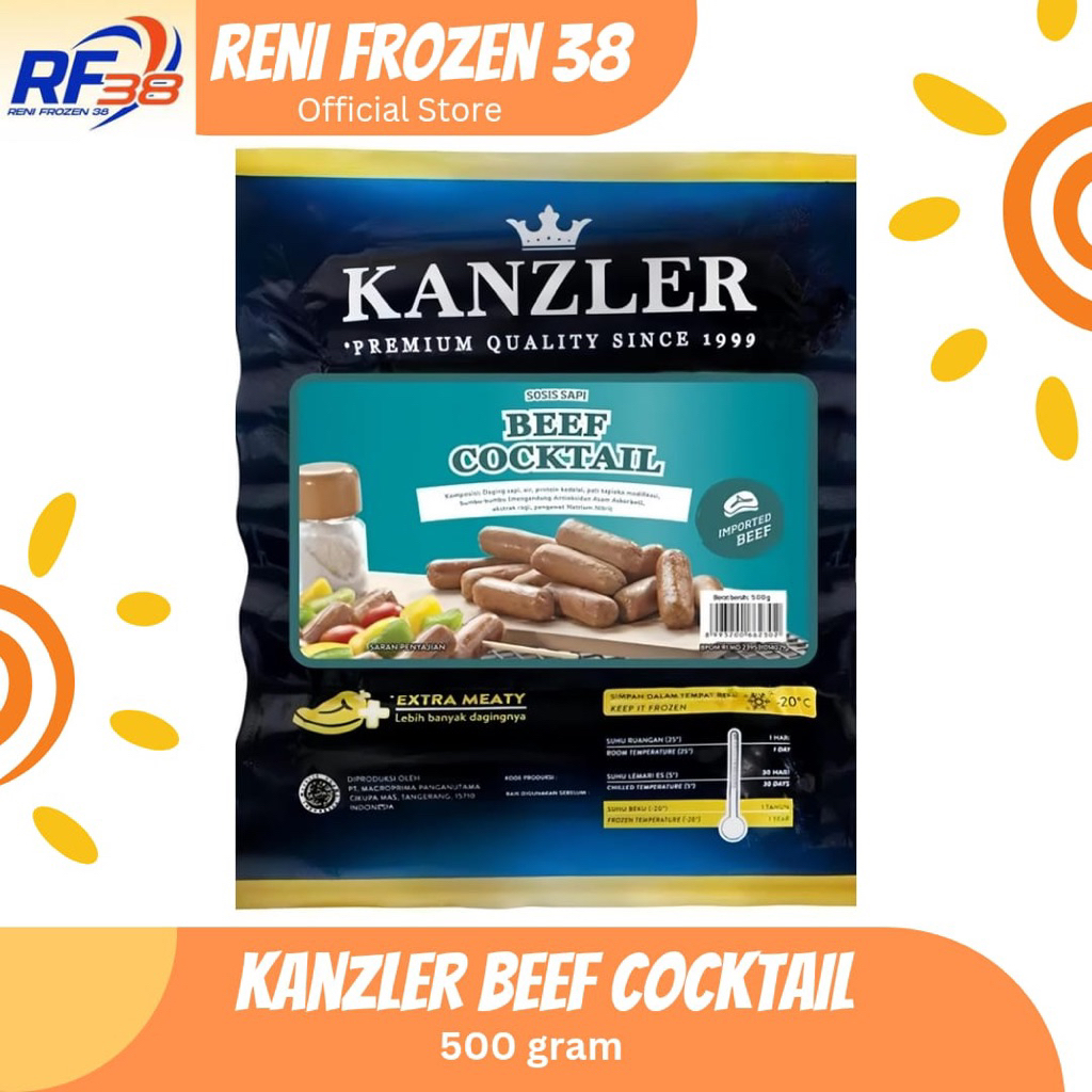 

Kanzler Beef Cocktail Sausage 500 gram / Frozen Food / Reni Frozen 38