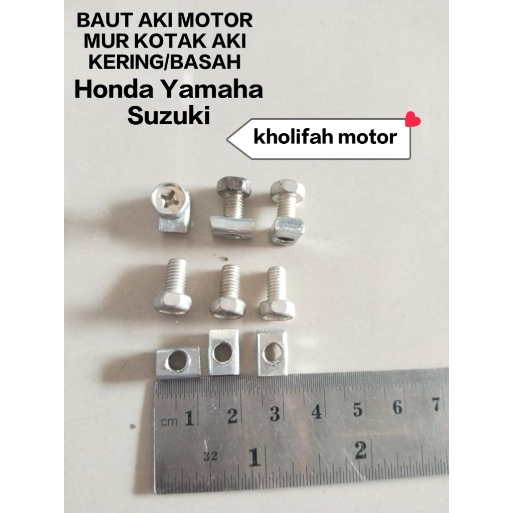 BAUT AKI MOTOR MUR KOTAK AKI KERING 5X10 5 X 10 SEPEDA MOTOR 1CM YAMAHA HONDA SUZUKI OBENG PLUS KUNC