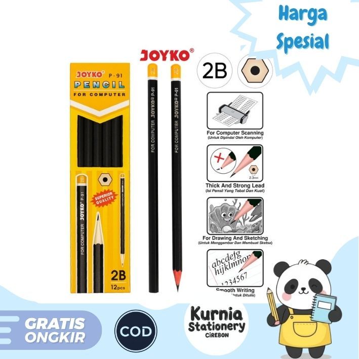 

Pensil Joyko 2B P-91 1 Box Isi 12pcs