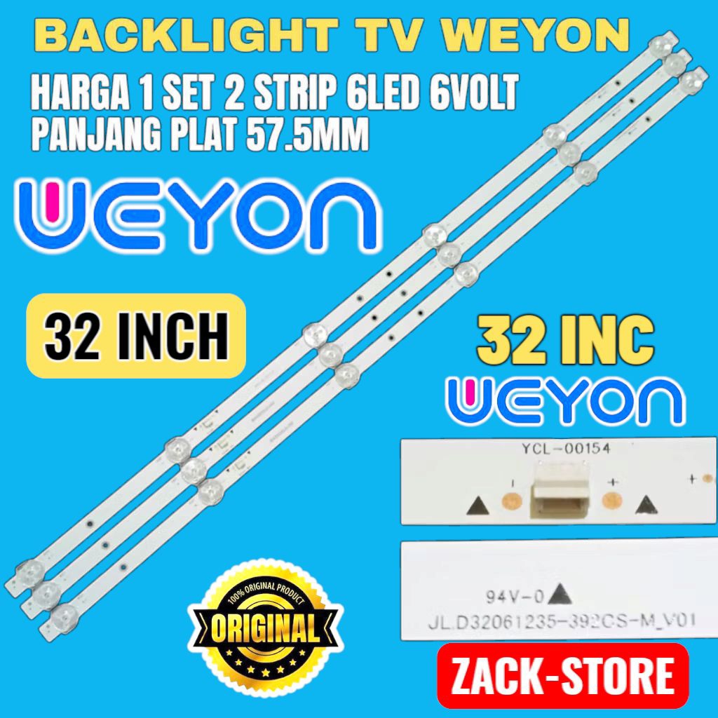 BACKLIGHT TV LED WEYON 23 INC 6 LED 6 VOLT