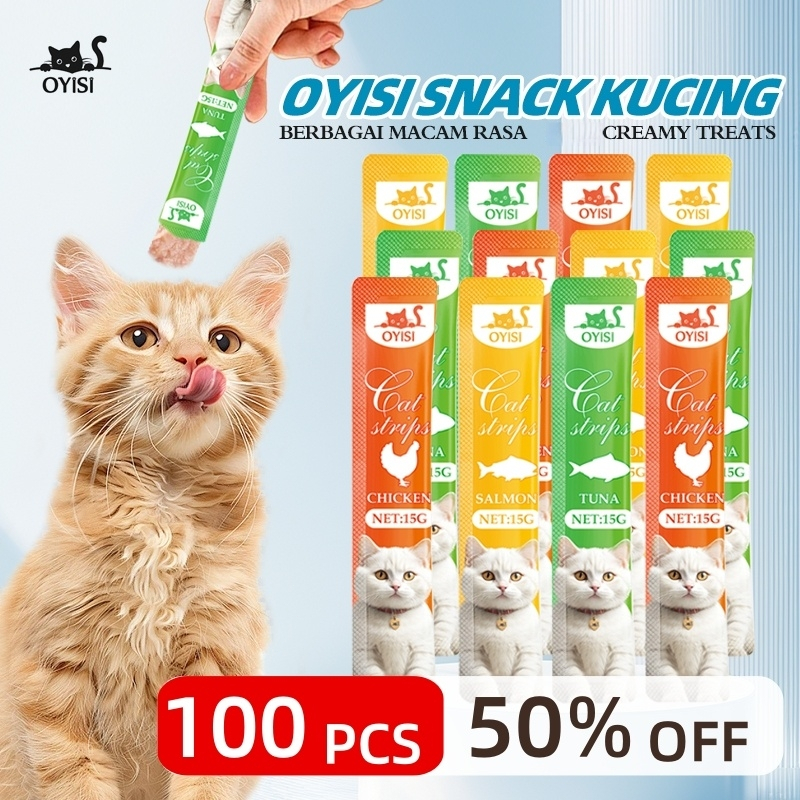 Snack Kucing 100 Pcs Cemilan Kucing Bergizi Cat Snack Creamy Grosir Makanan Kucing Termurah Creamy C