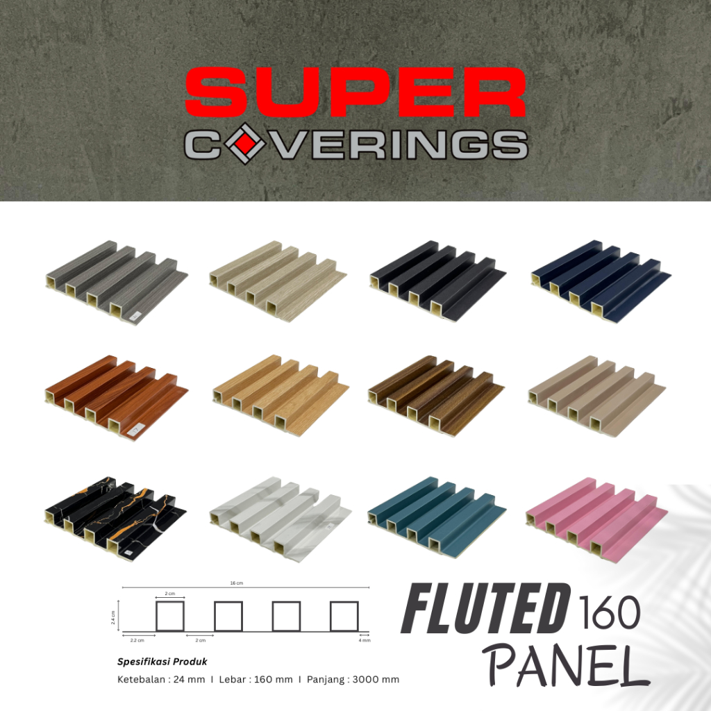 SUPER COVERINGS Fluted Panel / Wood Panel / Wall Panel Dinding 160