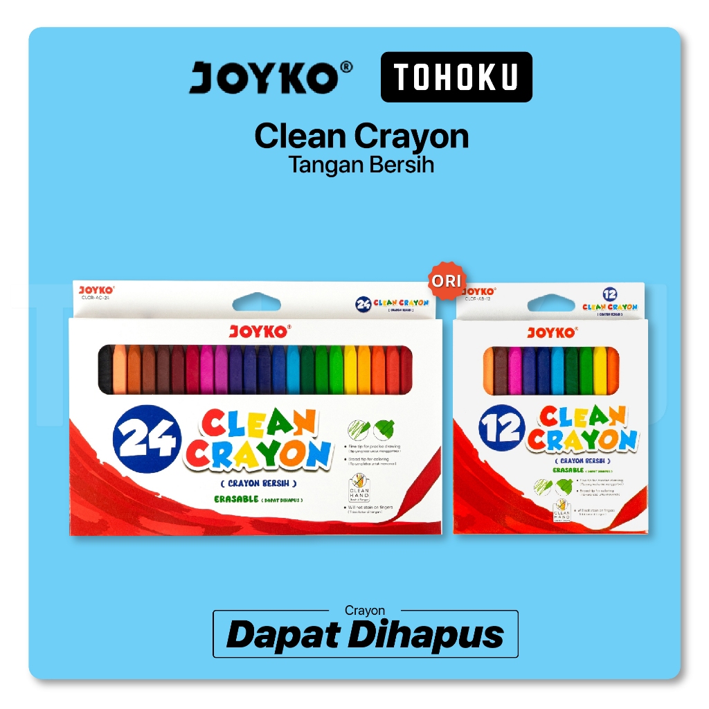 

JOYKO Krayon Bersih Dapat Dihapus Clean Crayon Erasable
