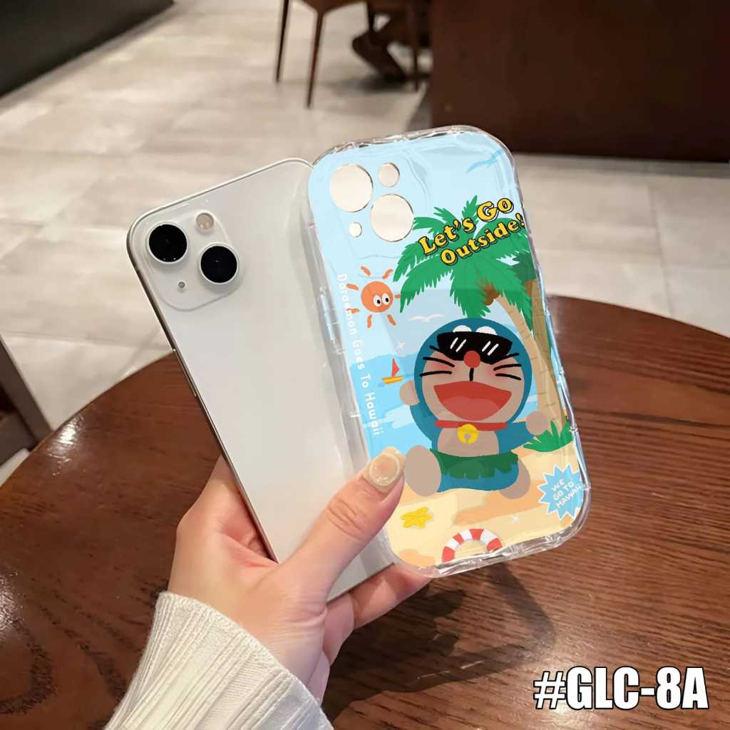 Softcase Silikon Bening Motif Gelombang Case Gambar Kartun Doraemon for Samsung S25 Samsung S25 Plus
