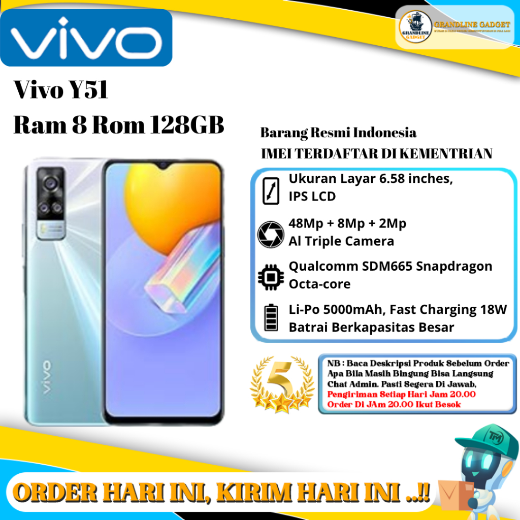 Vivo Y51 Ram 8 Rom 128GB