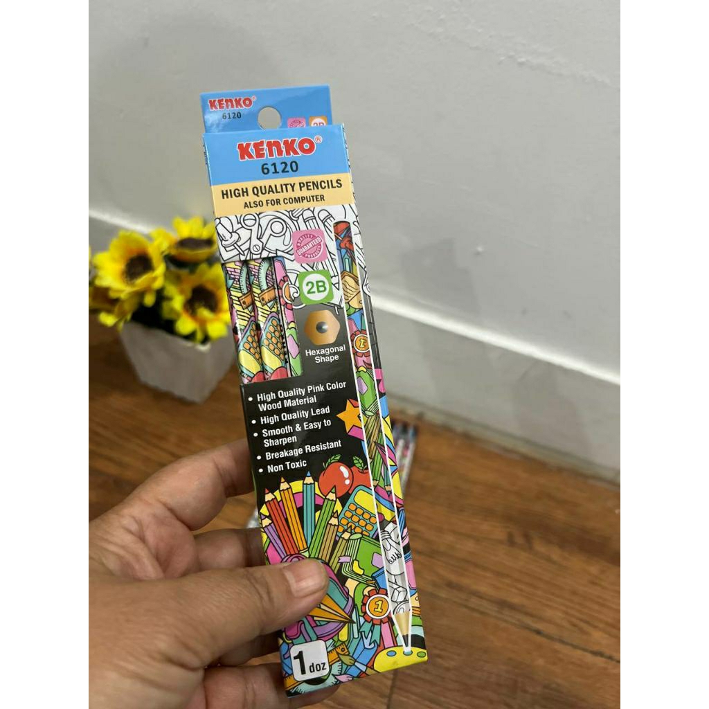 

12pcs pensil 2B kenko motif batik dan kartun