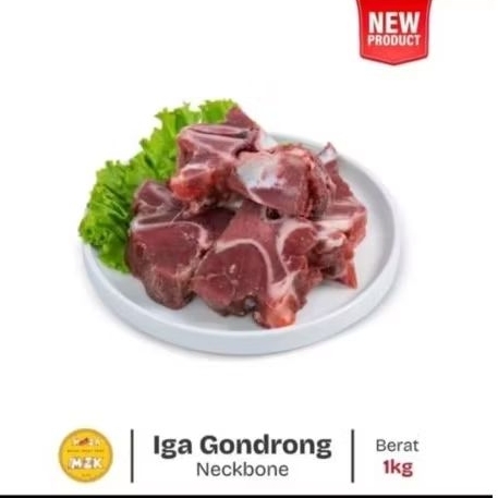 IGA GONDRONG Moza Kitchen (NECK BONE) 1 KG iga sapi frozen food halal