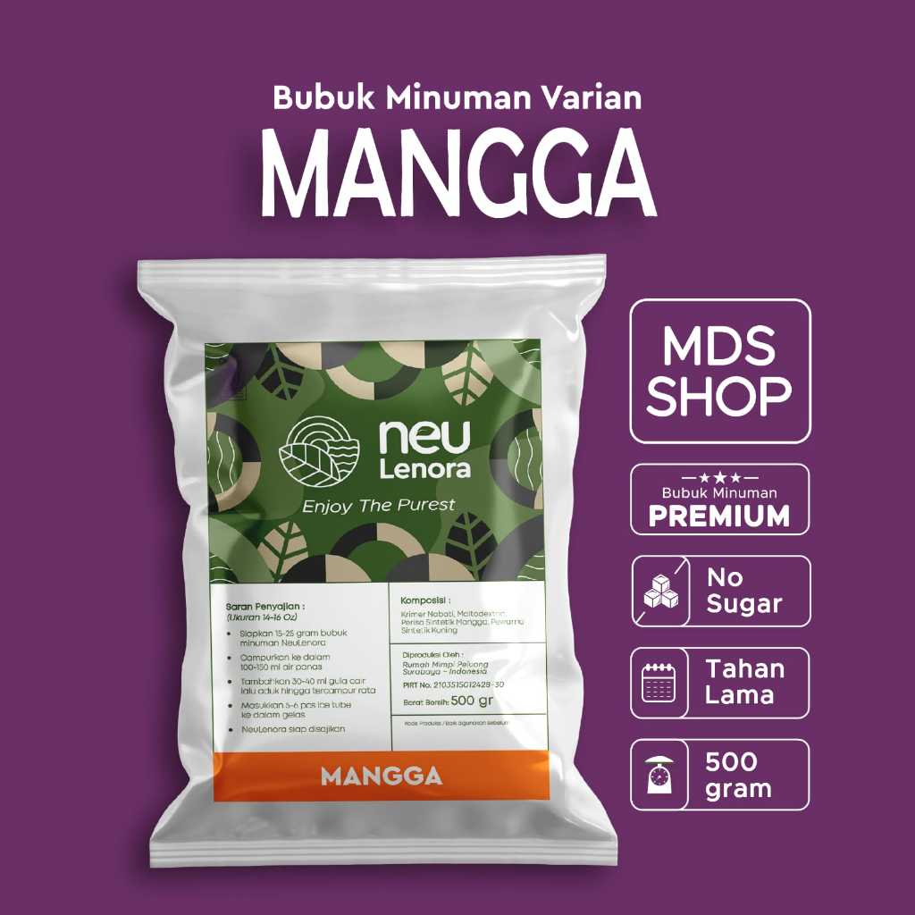 

Bubuk Minuman Bubble Powder Drink Rasa MANGGA Neulenora 500gram - Plain