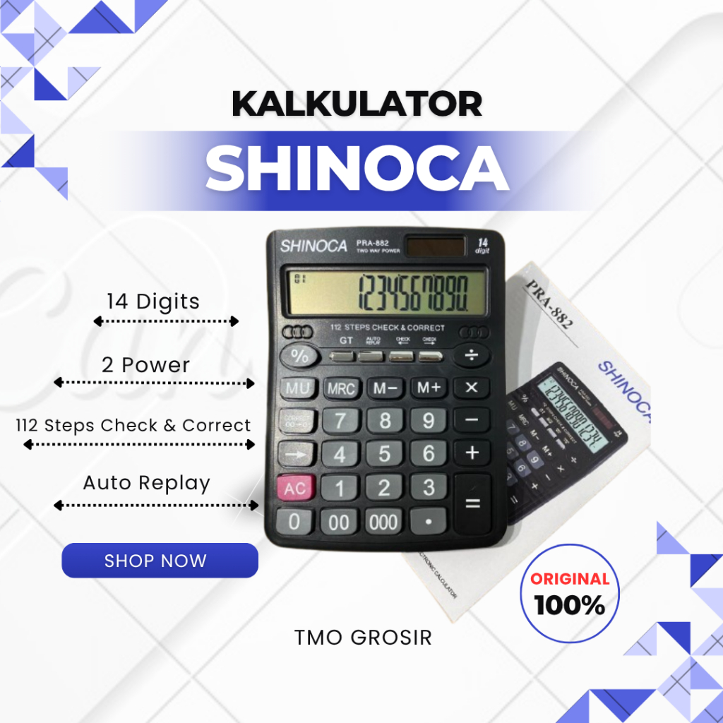 

Kalkulator Shinoca PRA-882 Alat Menghitung