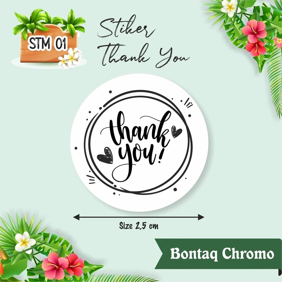 

STIKER THANK YOU MINI VINYL TRANSPARAN STM 01 READY STOCK