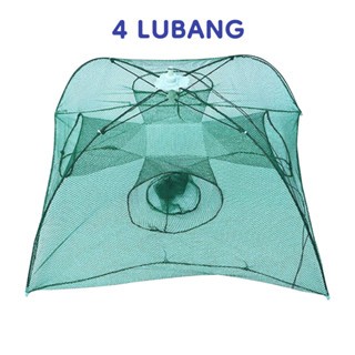 Jaring Bubu Naga Perangkap Udang Ikan Lipat Portable 4 Lubang