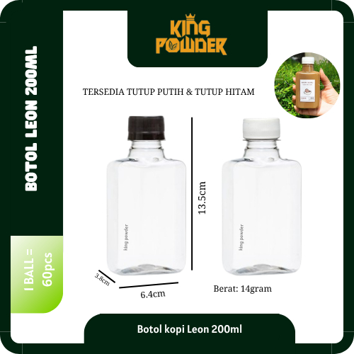 Botol Leon 200ml | Botol Plastik 200ml Leon | Botol Kopi Unik | Botol PET 200ml