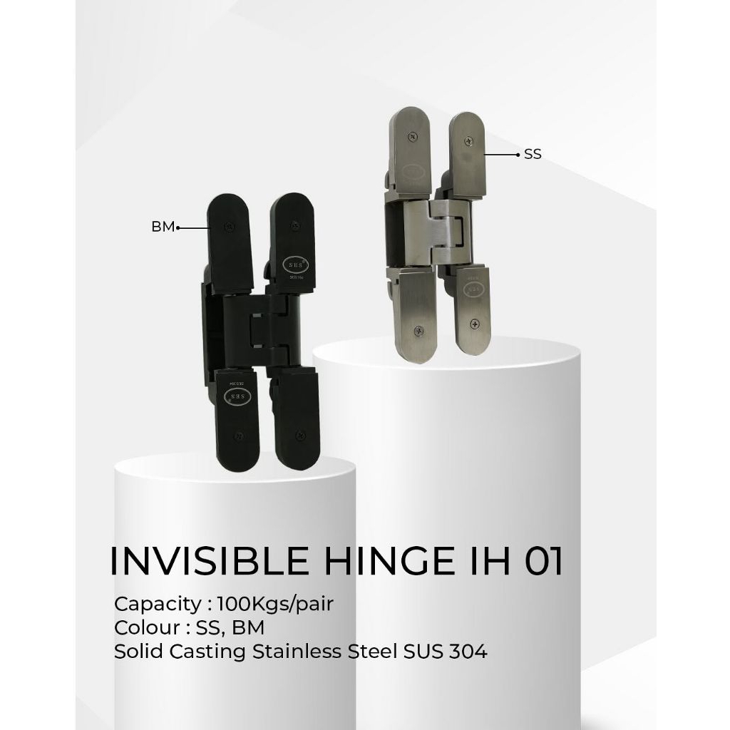 Engsel Tanam SES/Invisible Hinge SES IH 01 SS/IH BM/Engsel Tanam Concealed Hinge SES Adjustable/Engs