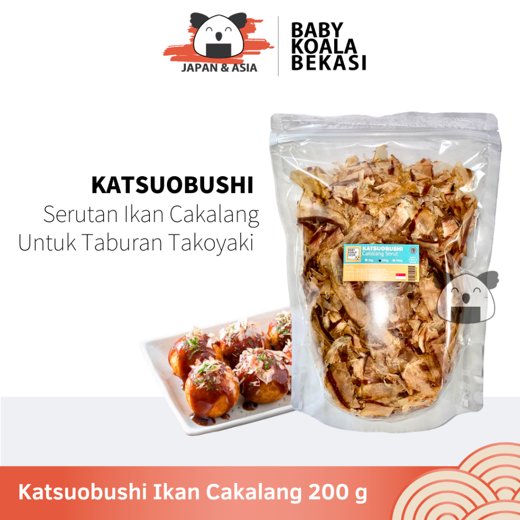 

KATSUOBUSHI Bonito Flakes 200 g Halal │ Taburan Takoyaki Katsuo Bushi Serutan Ikan Cakalang -BKB