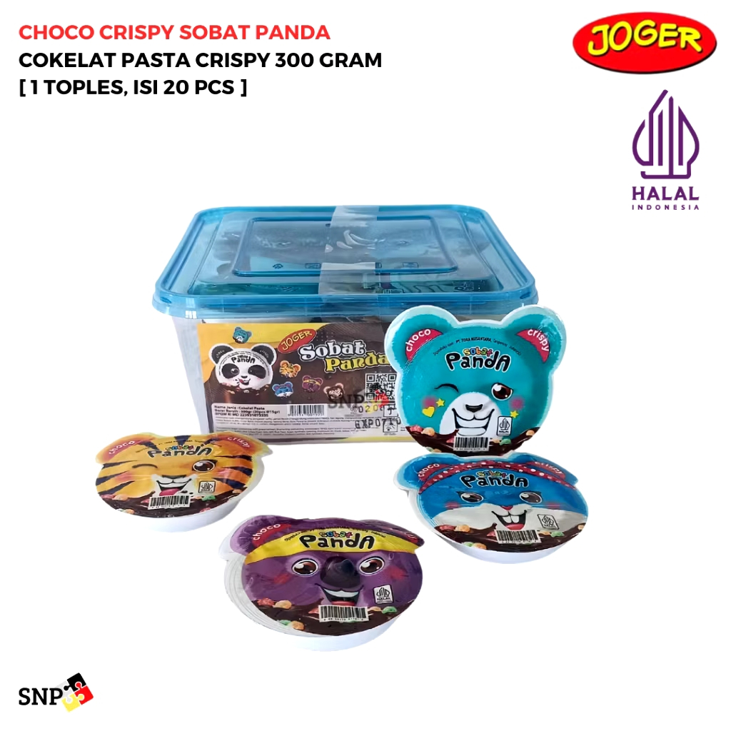 

JOGER Sobat Panda Cokelat Pasta Crispy [1 Toples, Isi 20 Pcs]