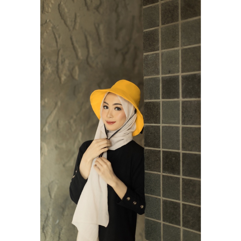 TOPI BUCKET HAT IMPORT/ TOPI UMROH PITA LEBAR HIJAB MUSLIMAH