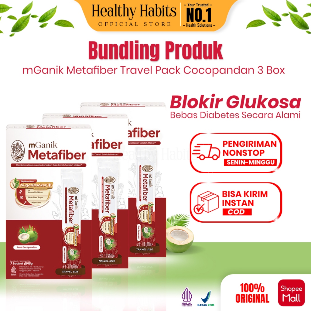 

MGanik - Metafiber Cocopandan 105gr - Bundling 3 Box
