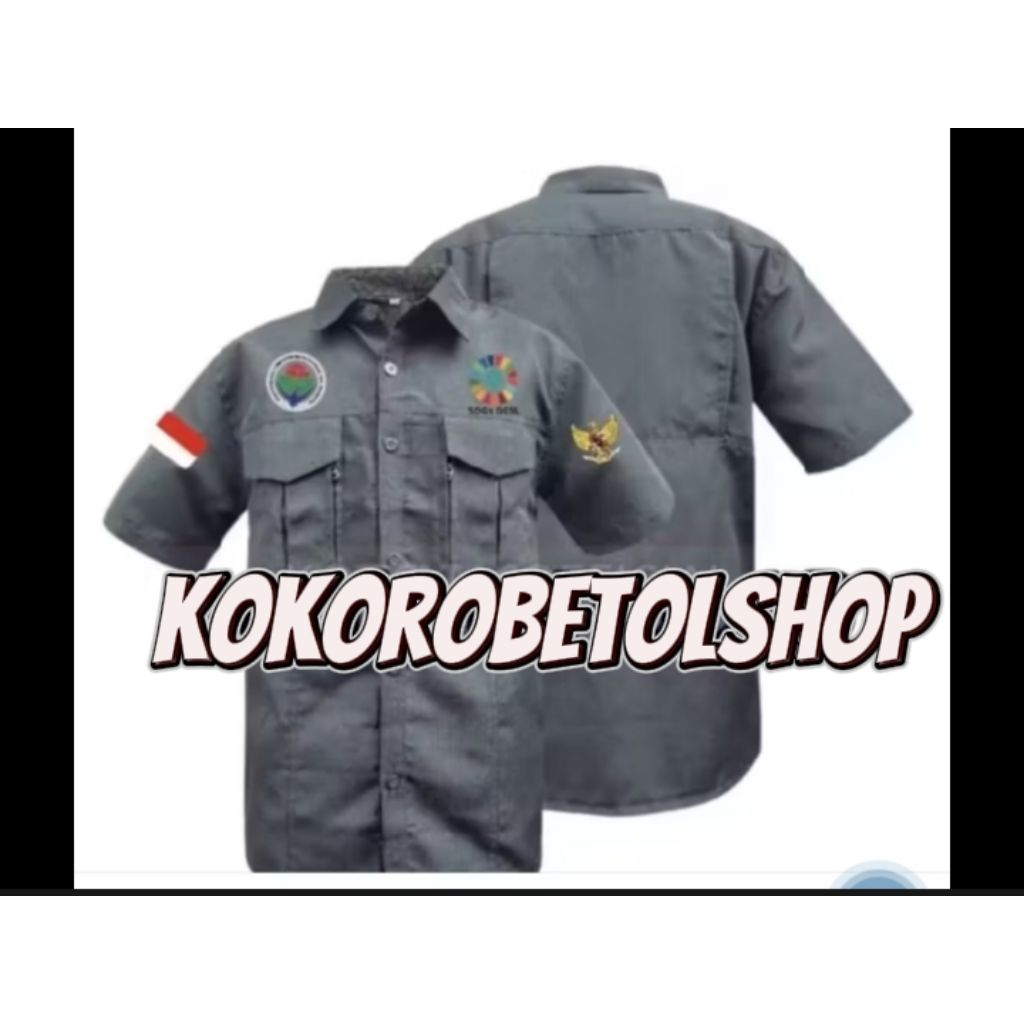 KEMEJA TACTICAL KEMENDESA/SERAGAM KEMENDESA SDGS DESA/SERAGAM PDH SDGS DESA FULL BORDIR TIMBUL/KEMEJ