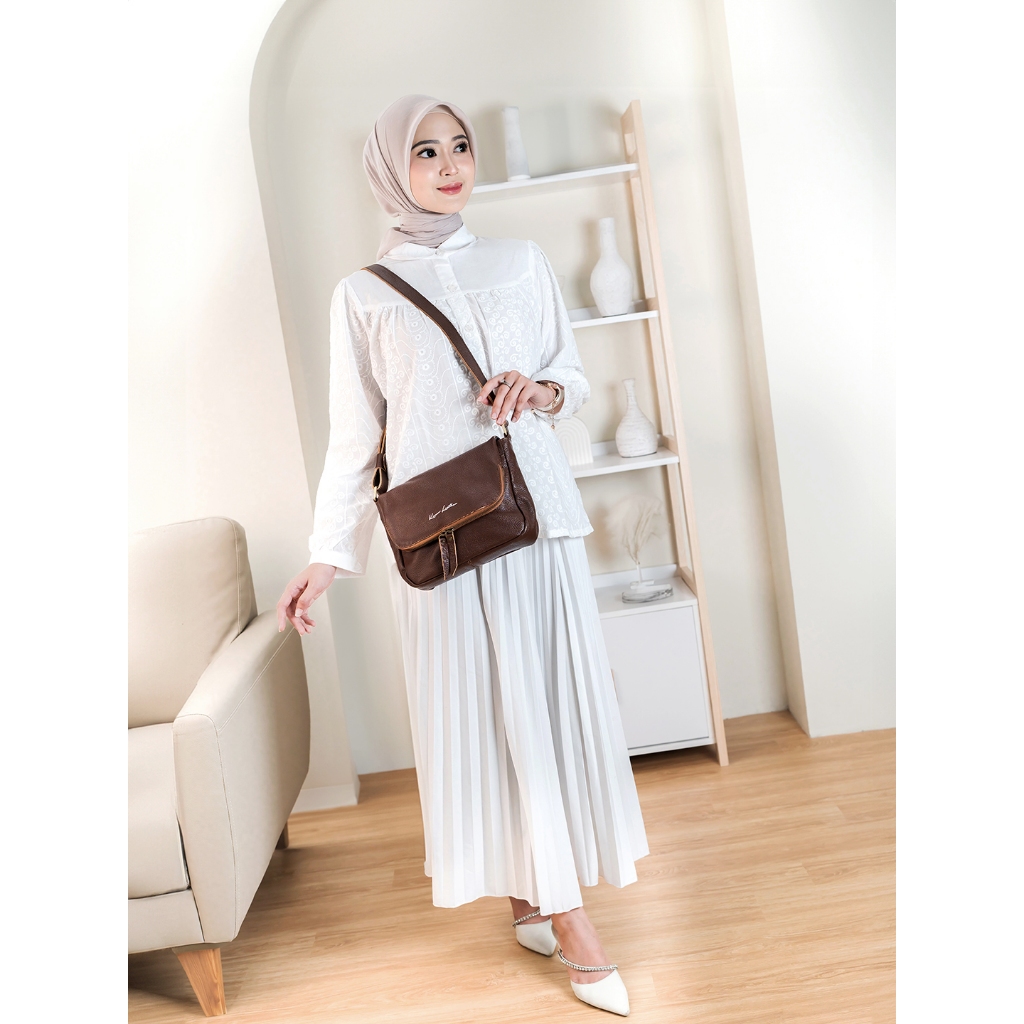 Kenes Leather Sling Bag Wanita Tas Selempang Kulit Asli ALICE - Free Grafir Nama