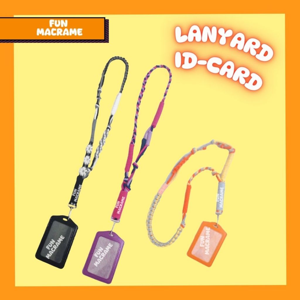 

Lanyard ID-CARD Fun Macrame | Macrame Lanyard ID Card Holder Name Tag | Premium | Tali Lanyard | Tali ID Card Lucu |COD