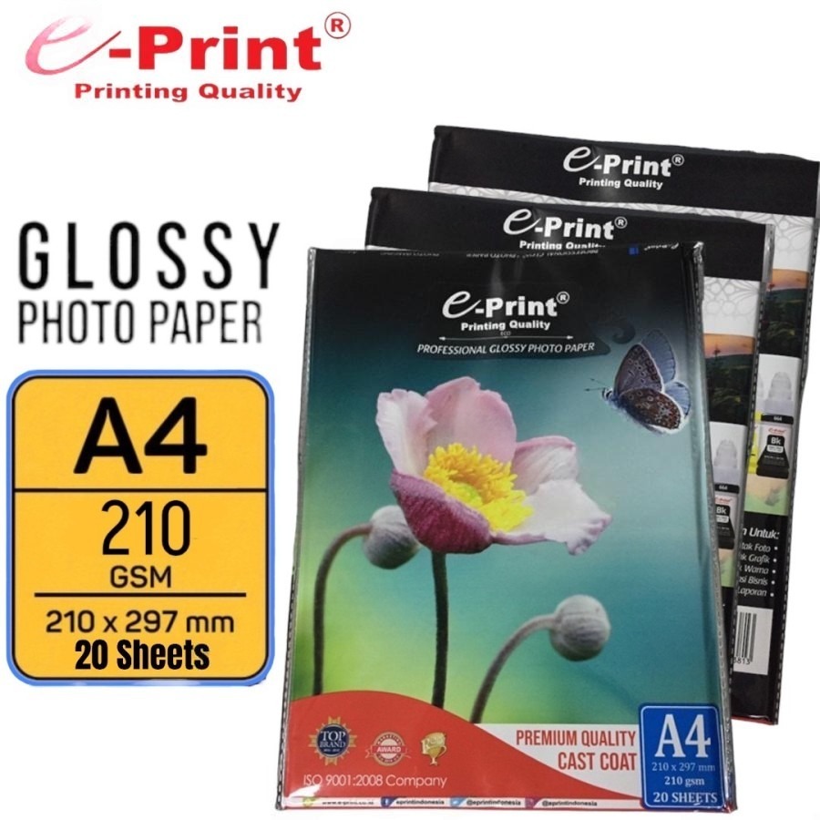 

KERTAS EPRINT GLOSSY A4 210GR ECO 20LBR