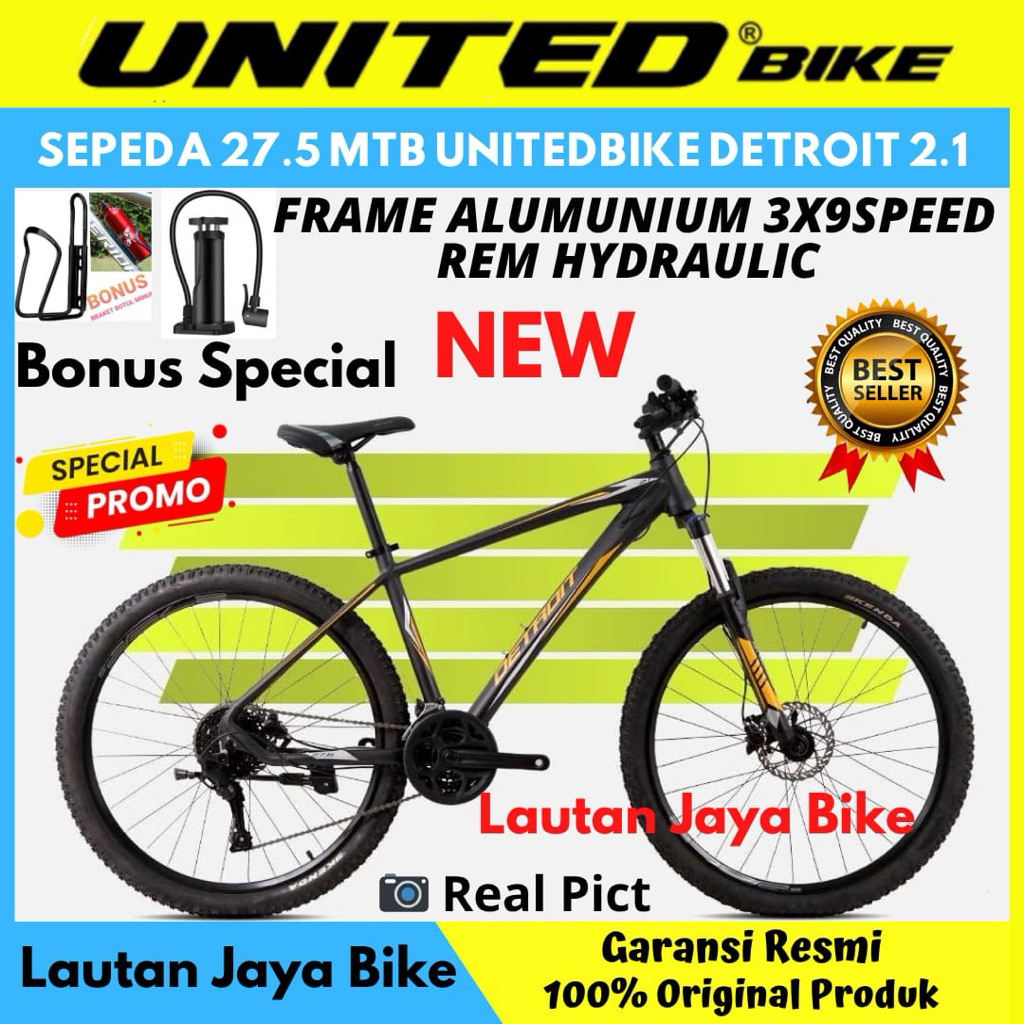 Sepeda Gunung 27.5 MTB UNITED DETROIT 2.1 NEW