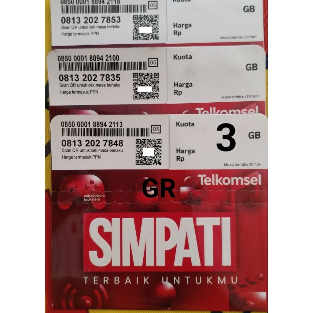 Kartu Perdana Simpati 11 Digit free kouta 3GB NASIONAL,NOCAN
