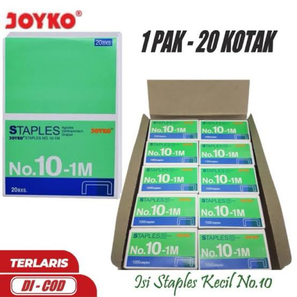 

Termurah Isi Staples Joyko Kecil No.10 - Refill Staples 1 Pak Isi 20 Box Kecil