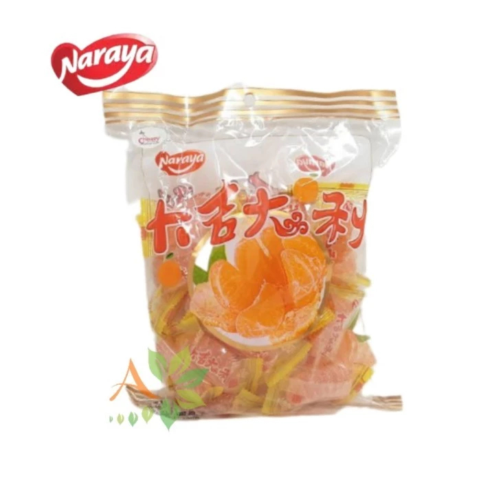 

Candy Permen Jelly Jeruk Mandarin 500 Gram gr Naraya Orange Soft Lunak Rasa Bentuk buah halal Manisan nanas jagung