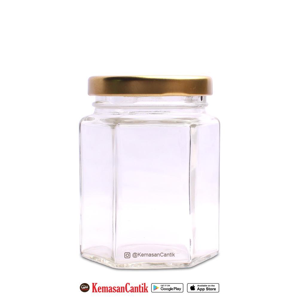 Botol Jar Toples Kaca Hexagonal 190 ml