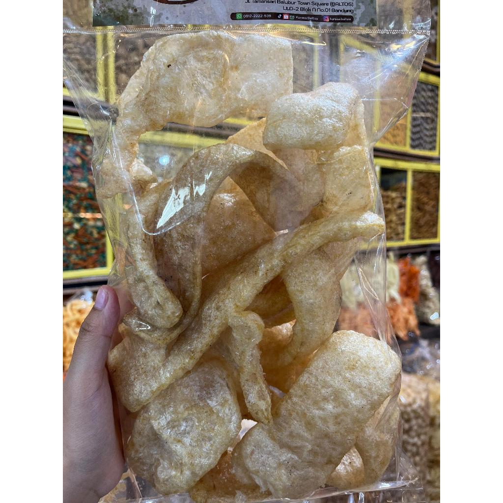 

Kerupuk Kulit Sapi 100gr - Dorokdok Panjang Asin Gurih - Karasa