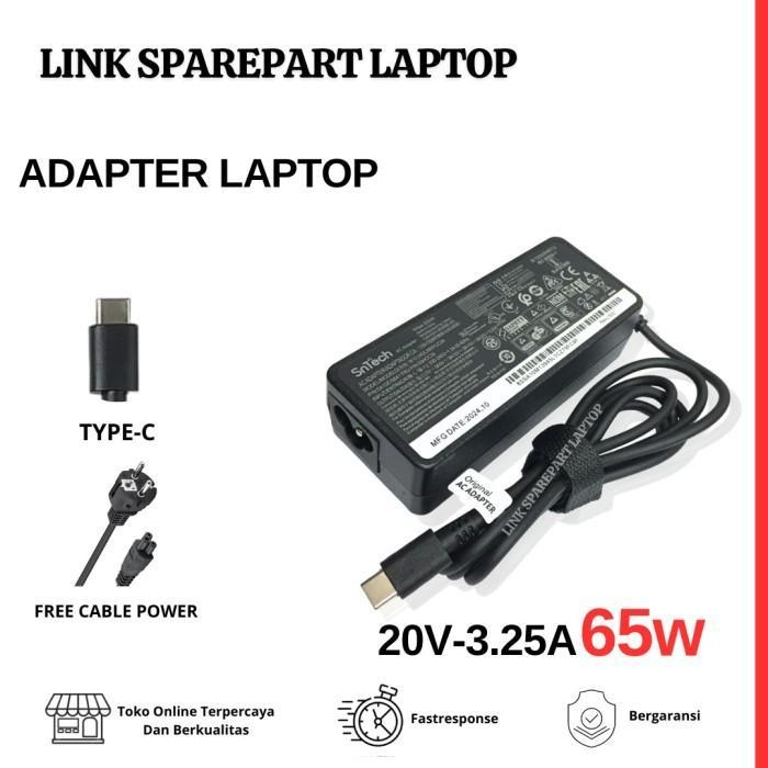 SnTech Adaptor 65W USB Type-C Charger Fit Leno Thinkpad T480 T480s T580 T580s E580 E585 E590 E590S E