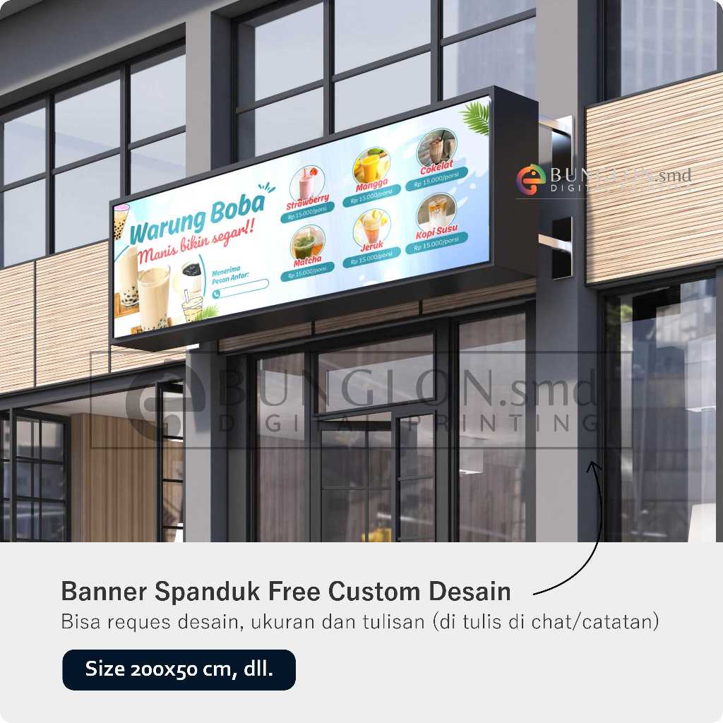 Spanduk Warung Boba Free Custom Desain