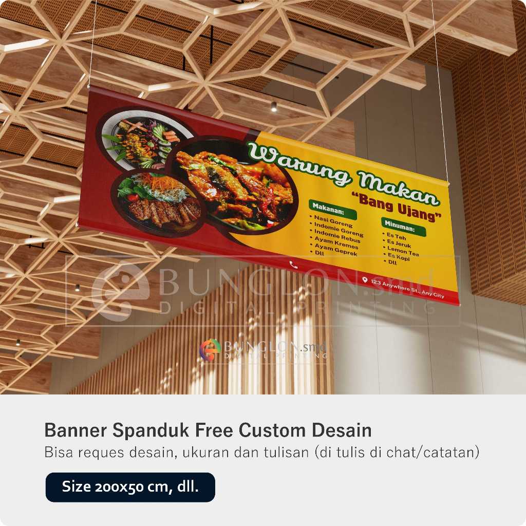 Spanduk Warung Makan Bang Ujang Free Custom Desain