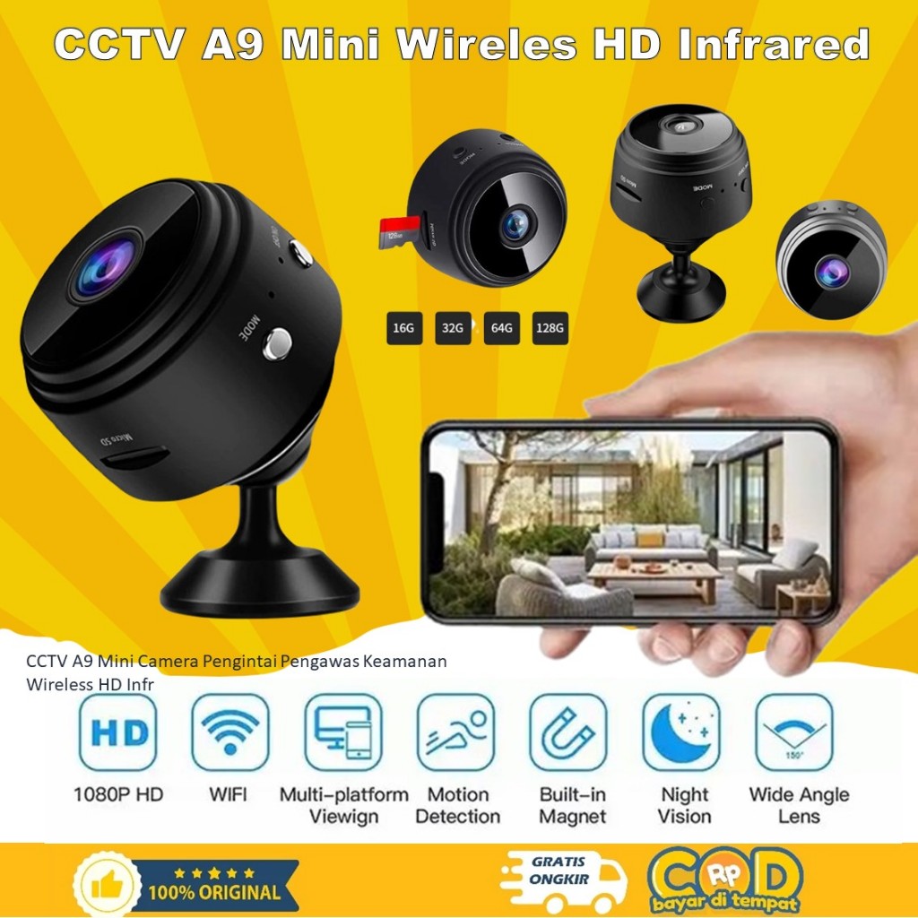 CCTV MINI Mini WiFi IP MINI Camera CCTV A9 Wide Angle Nightvision 1080P ORIGINAL