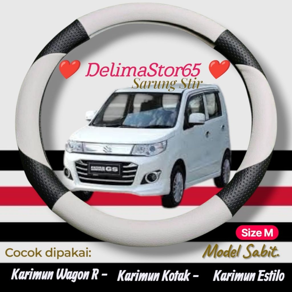 Cover Sarung Stir mobil Karimun wagon R, Karimun Kotak, Estilo pelindung/aksesoris stir mobil