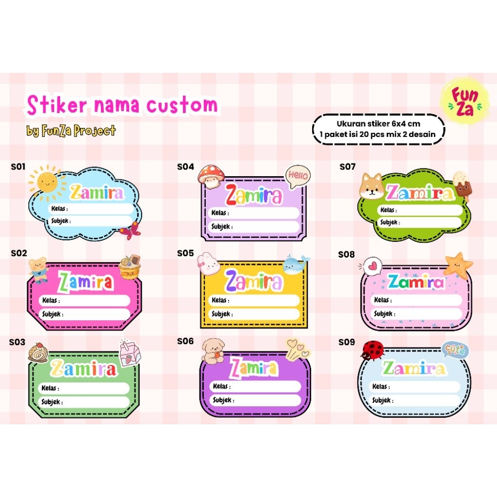 

stiker nama kelas mapel/subjek