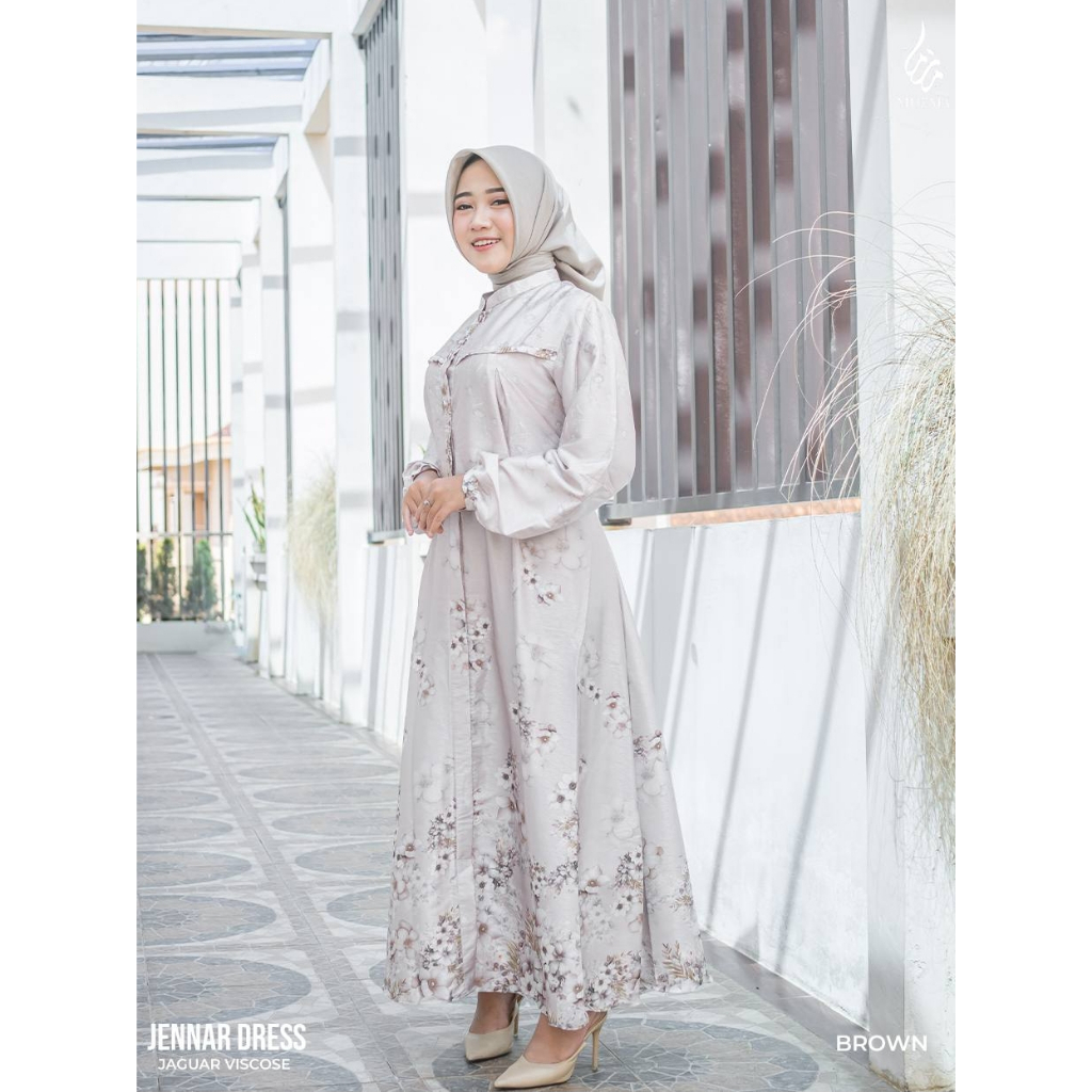 TERBARU JENNAR DRESS BY MUZMA GAMIS SIMPLE MEWAH KONDANGAN BAHAN JAGUAR VISCOSE