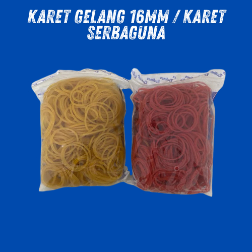 

Karet Gelang 16mm / Karet Serba Guna Kuning Dan Merah 80 Gram