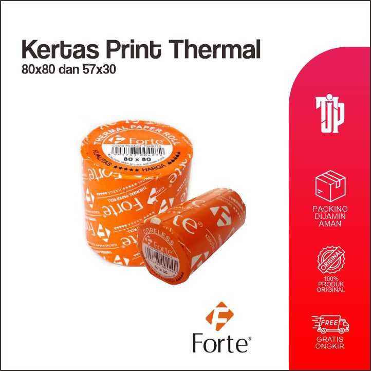 

Forte Thermal Paper Roll 57x30 - 1 Dus