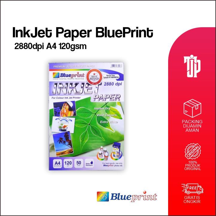 

Inkjet Paper HVS A4 120gsm Isi 50 Lembar Kertas BlueprinT