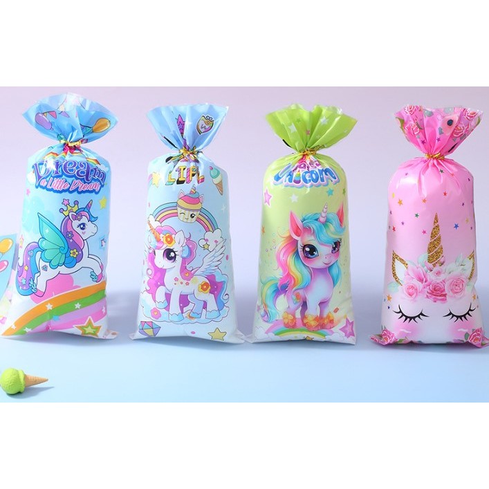 

50 PC PLASTIK 4 1IN 1 KEMASAN BINGKISAN KUE COOKIES SNACK PERMEN SOUVENIR HAMPERS PESTA ULANG TAHUN ANAK MOTIF UNICORN KUDA PONY / PLASTIK ULANG TAHUN BINGKISAN SNACK