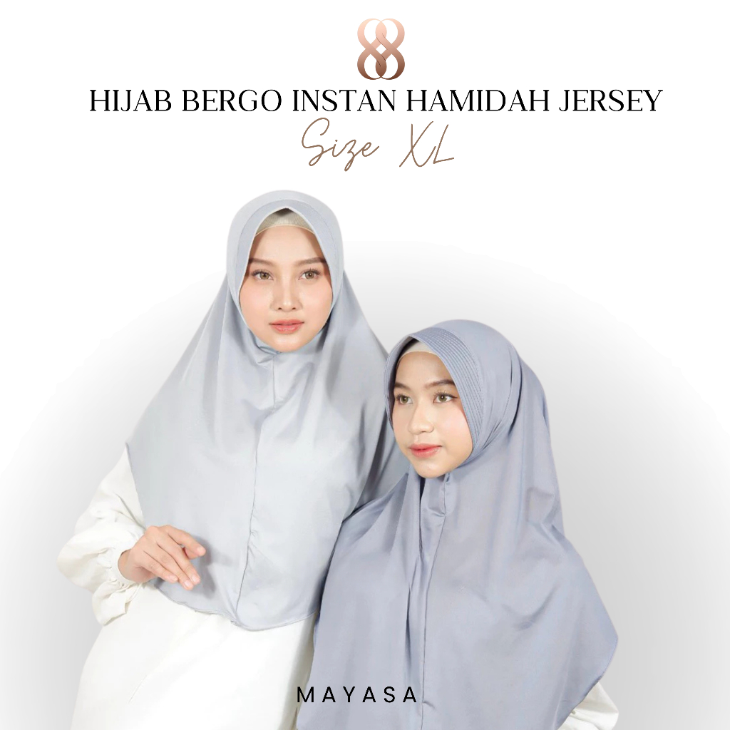 MAYASA HIJAB - Bergo Hamidah Jumbo Jersey Ukuran XL