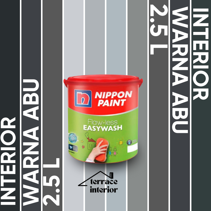 Cat Tembok Nippon Paint Flawless Easywash Interior Warna Abu 2.5 Liter