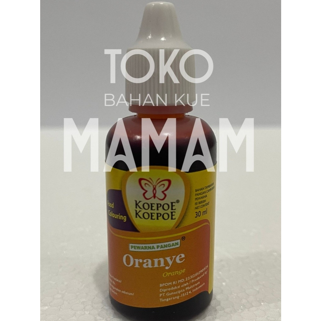 

Pewarna Oranye Koepoe-Koepoe 30ml – Pewarna Makanan Cair Halal untuk Kue, Jelly & Minuman