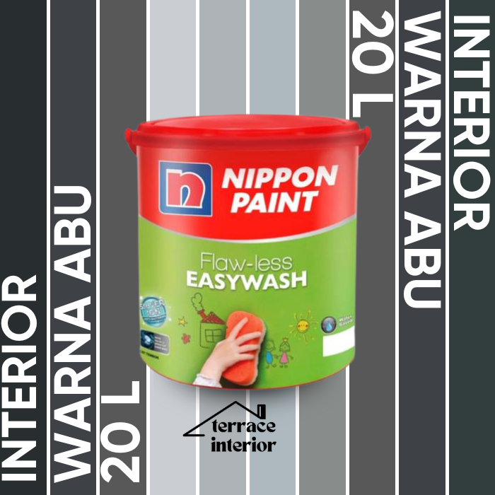 Cat Tembok Nippon Paint Flawless Easywash Interior Warna Abu 20 Liter