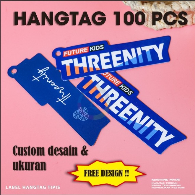 

hangtag murah/hangtag (100 pcs) bebas Desain dan ukuran /hangtag/cap baju/merk baju/label/hangtag tebal/aksesoris fashion/label namak