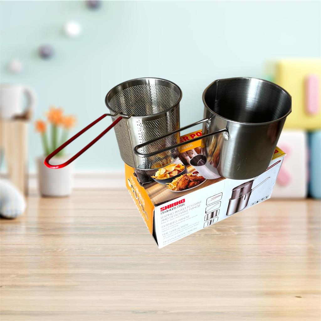 Panci Deep Fryer Stainless Saringan Penggoreng Rebus Kentang